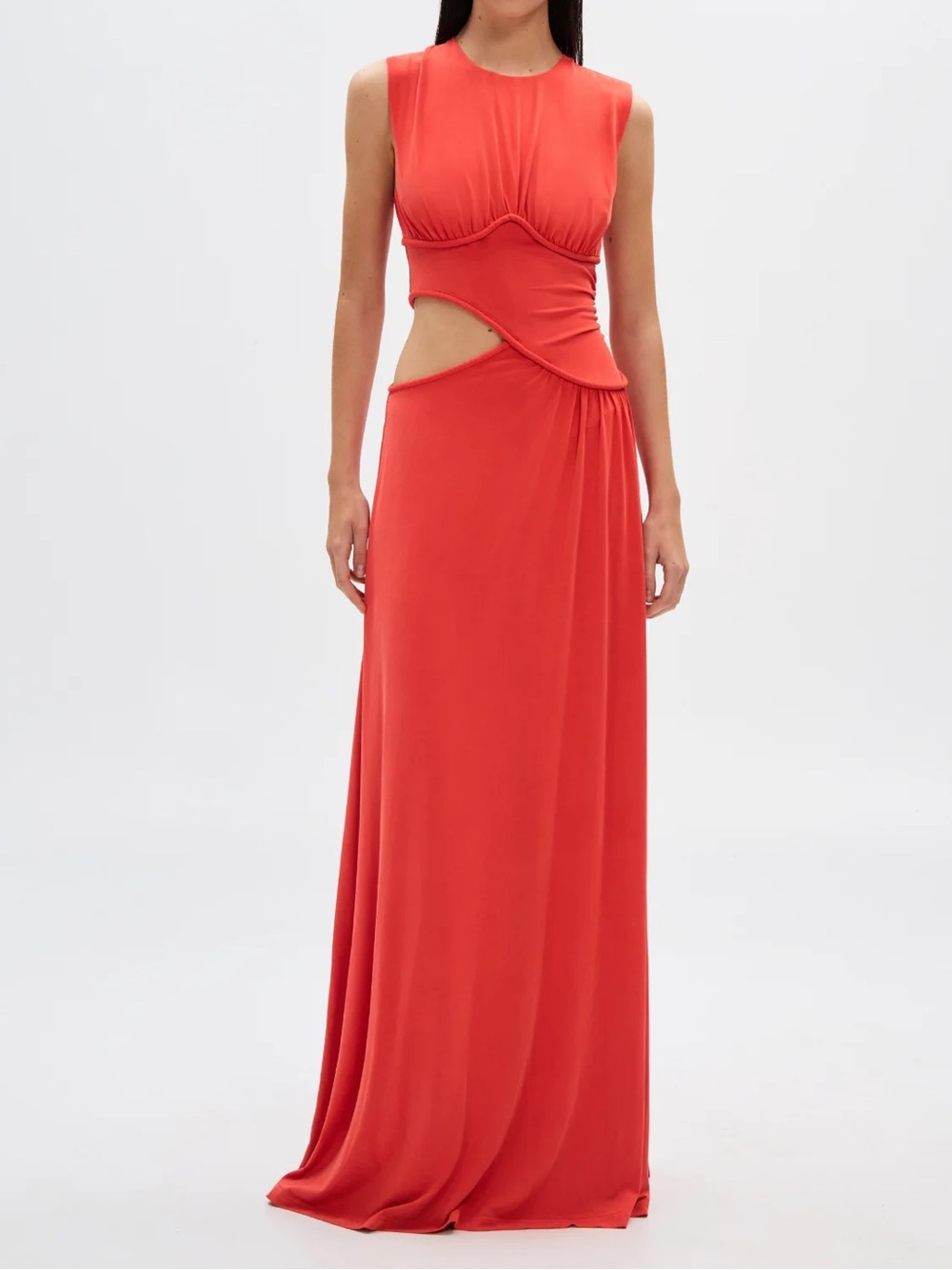 MISHA The Sierra Jersey Red Cutout Maxi Dress